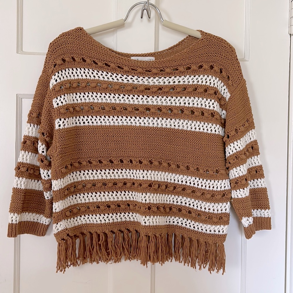 Lou & Grey for Loft Fringe sweater, XS